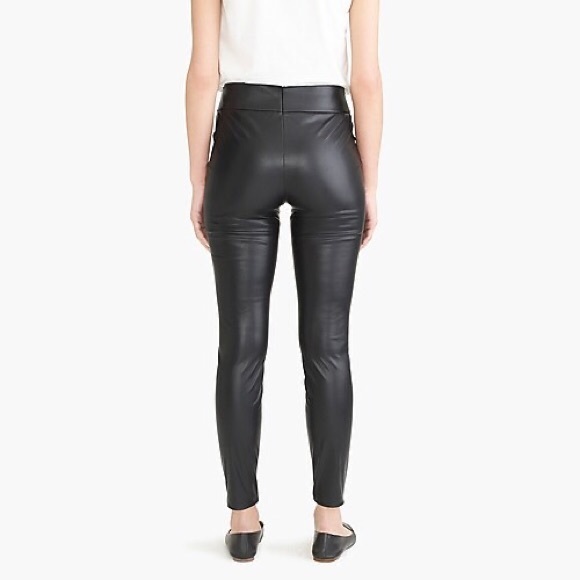J Crew Vegan Leather Leggings in Black - Picture 3 of 14